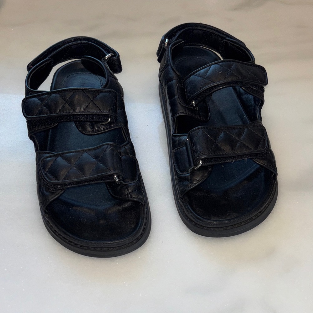 Tony Bianco Quilted Black Leather Sandals